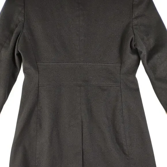 John Paul Richard Women's S Textured Cotton Black Trench Pea Coat Uniform Petite - Picture 6 of 6